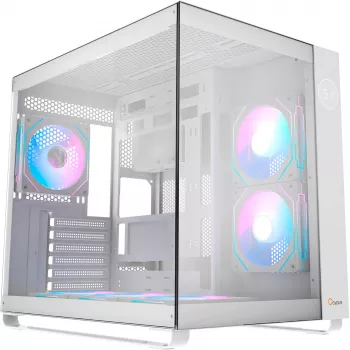 Ocypus Iota C70 ARGB witte panoramaglas mid-tower behuizing