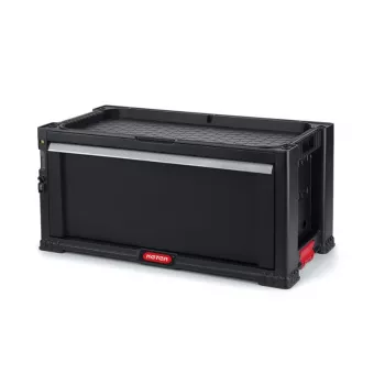 KETER DIY gereedschapskist met 1 lade, 56,2x28,9x26,2 cm, staal, zwart met rode accenten