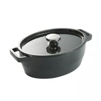 Pyrex gietijzeren braadpan ovaal 5,8L grijs 33x25cm