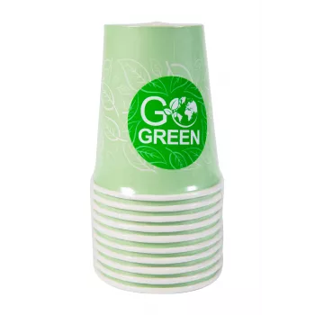 GOGREEN composteerbaar picknickserviesset voor 4 personen, 24 delen, plantaardig, natuurwit