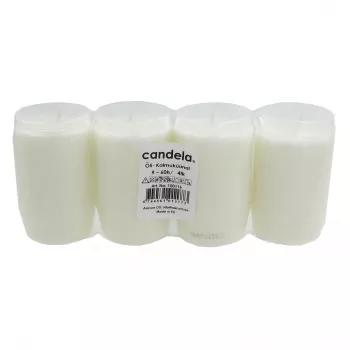 CANDELA grafkaarsen olie-set met 4 stuks, brandduur ~60u, wit