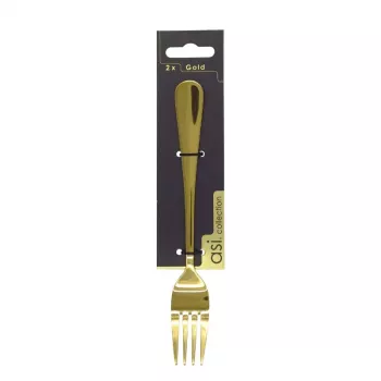 ASI Collection gouden vorken, Roestvrij staal, 20 cm, 2 stuks