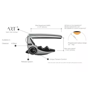 G7th Performance 3 Steel String Classical capo zilver