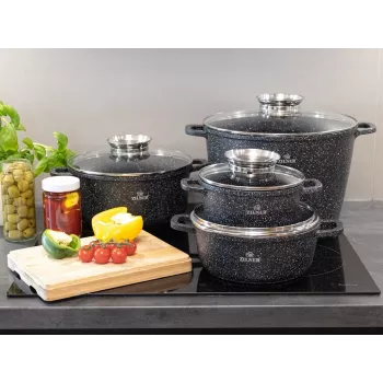 Zilner Marble 17-delige kookgerei-set zwart ZL-8636