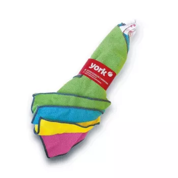YORK microvezel reinigingsdoeken, 4-pack, 30 x 30 cm, verschillende kleuren, machinewasbaar