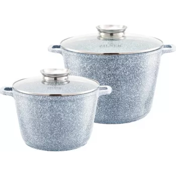 Zilner marmer pannenset 4-delig grijs ZL-7066