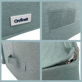 ORDINETT vierkante opbergbox met rits 30x30x21 cm mint