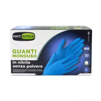 GIOSTYLE nitril wegwerphandschoenen, poedervrij, blauw, maat M, 100 stuks