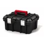 KETER DIY gereedschapskoffer 16, 41,9 x 32,7 x 20,5 cm, zwart met rode accenten, stapelbaar, metaalsluitingen, uitneembaar vak