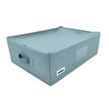 ORDINETT rechthoekige opbergbox met rits 42x32x14 cm mint