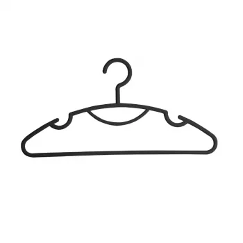 ORDINETT Daphne kunststof kledinghanger, 10-pack, zwart, 42x0,8x21 cm