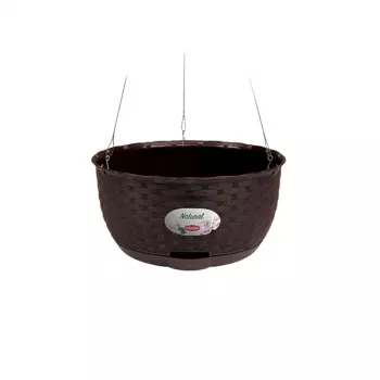 STEFANPLAST hangbloempot Natural Ø30x14,5cm donkerbruin