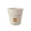 STEFANPLAST Ethica ronde bloempot met schotel, wit, 25 cm diameter, 25 cm hoogte, 12,3 L, UV- en vorstbestendig polypropyleen, binnen/buiten