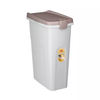 STEFANPLAST voerbewaarcontainer met wielen 40L 15kg wit/lichtgrijs