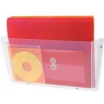 deflecto DocuPocket wand-brochurehouder, DIN A4 liggend, splintervast, glashelder kunststof, 1 stuk (63201)