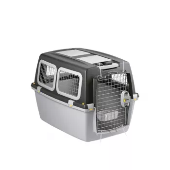 STEFANPLAST Gulliver 5 Plus transportbox voor middelgrote tot grote honden, 81x61x60 cm, donkergrijs/lichtgrijs