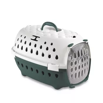 STEFANPLAST Travel Chic transportbox voor huisdieren 50x34,5x32 cm wit/groen