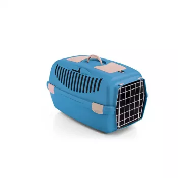 STEFANPLAST Gulliver 2 transportbox voor huisdieren met metalen deur 55x36x35 cm blauw