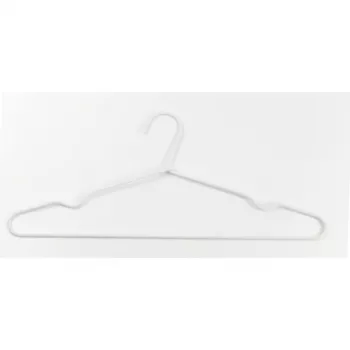 ORDINETT kledinghangers 3 stuks roestvrij staal/stof, 44,5 cm, assorti (zwart/lichtblauw/wit)