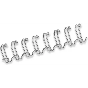 Fellowes 14 mm 34-rings zilver Twin Loop draadbindkam voor A4, 130 vel, 100-pack (54454)