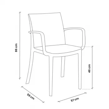 BICA Tuinstoel Verona fauteuil zwart