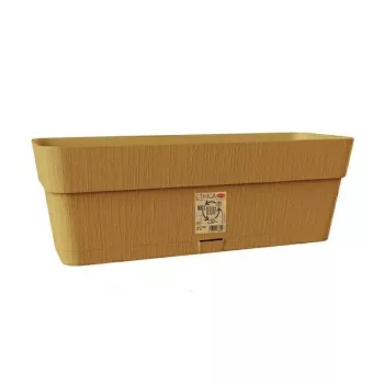 STEFANPLAST Ethica bloembak met schotel 30x13x12 cm mosterdgeel