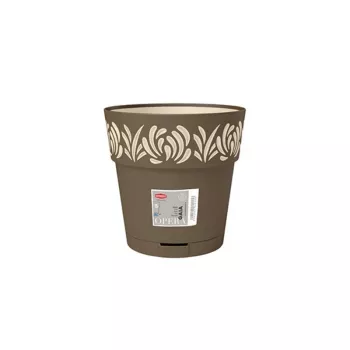 STEFANPLAST Gaia bloempot met schotel Ø20x19cm bruin