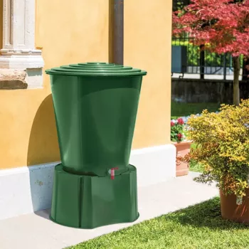 STEFANPLAST regenton 210L met deksel en kraan Ø76,5x84cm groen