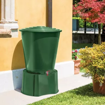 STEFANPLAST regenton 500L met deksel en kraan Ø100x85cm groen