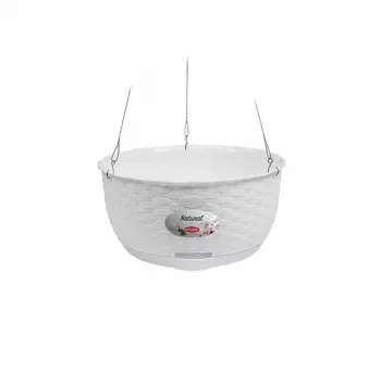 STEFANPLAST hangbloempot Natural Ø30x14,5cm wit