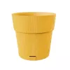 STEFANPLAST Ethica ronde bloempot met schotel, 25 cm, mosterdgeel