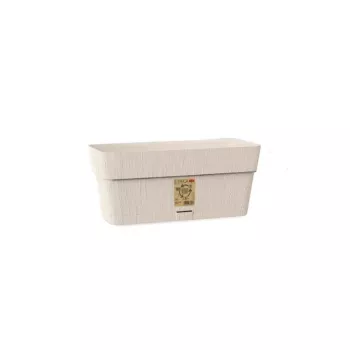 STEFANPLAST Ethica bloembak met schotel, 30 x 13 x 12 cm, wit