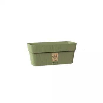 STEFANPLAST Ethica bloembak met schotel 30x13x12 cm groen