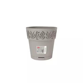 STEFANPLAST Gaia bloempot met schotel Ø20x19cm lichtgrijs