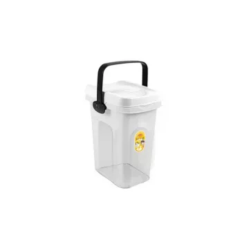 STEFANPLAST opbergcontainer voor dierenvoer 2,5 kg 7 L 23x19x31 cm, Transparant/Wit