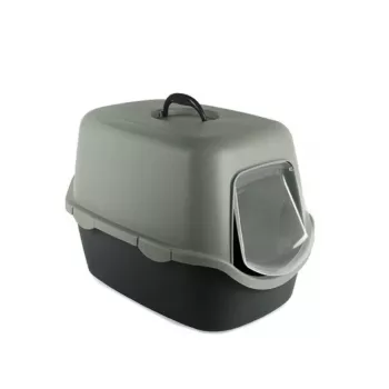 STEFANPLAST Cathy kattenbak met kap 56x40x40 cm grijs/groen