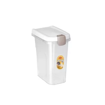 STEFANPLAST voerbewaarcontainer voor huisdieren 15L 6kg transparant/wit 33x22x41cm