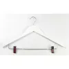 ORDINETT houten kledinghangers met clips, 2-pack, wit, 44,5 cm