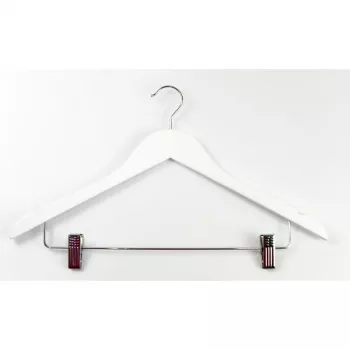 ORDINETT houten kledinghangers met clips, 2-pack, wit, 44,5 cm