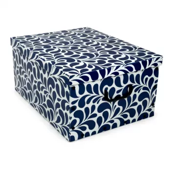 ORDINETT kartonnen doos 49x39x25cm big box Goccia assorti, blauw/lichtgrijs/bordeauxrood