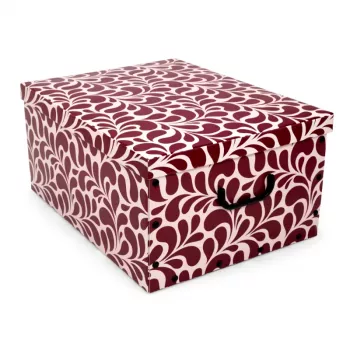 ORDINETT kartonnen doos 49x39x25cm big box Goccia assorti, blauw/lichtgrijs/bordeauxrood