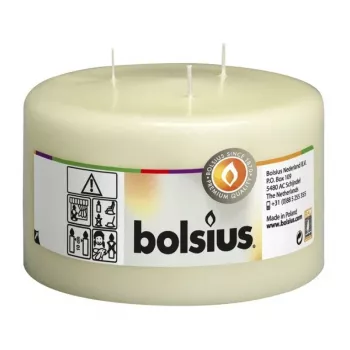 BOLSIUS Mamoth kaars cilinder met 3 pitten Ø100x150mm beige