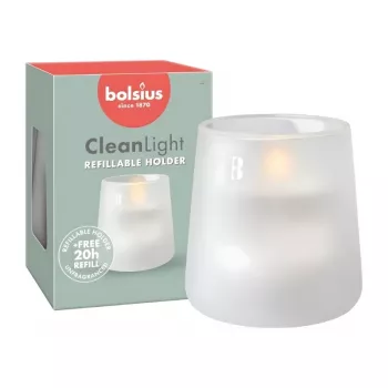 BOLSIUS Clean Light geurkaars in glas Ø95x85mm geurvrij