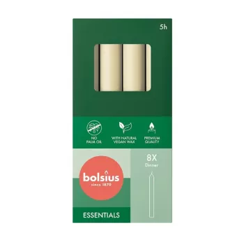 BOLSIUS tafelkaarsen 8 stuks in een doos 170/20mm parel