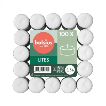 BOLSIUS theelichtjes 100 stuks wit