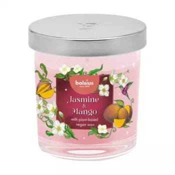 Bolsius Floral Fusion jasmijn & mango geurkaars in glas, 80x72 mm