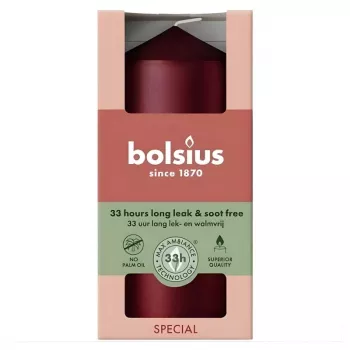 Bolsius Kaarscilinder Ø120x58 mm, metallic rood