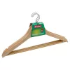 SAUBER 24850002 houten kledinghangers 3-pack, naturel, verchroomde draaihaak, 45 cm