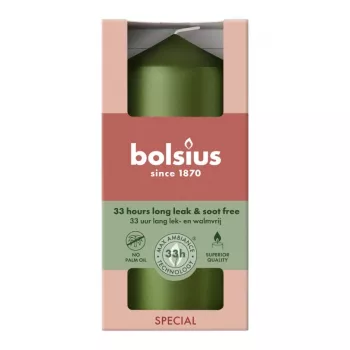 Bolsius Kaarscilinder Ø120x58 mm, metallic groen