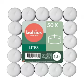 BOLSIUS theelichtjes 50 stuks wit